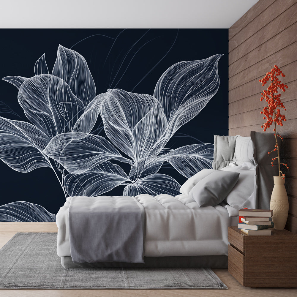 Line Art Portrait Wallpaper — made-to-measure wall murals by Muralora