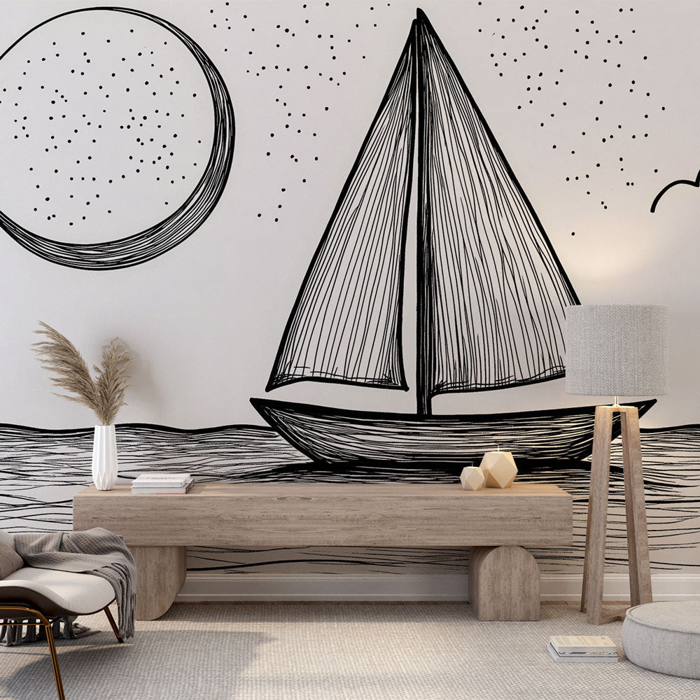 Black White Wallpaper — made-to-measure wall murals by Muralora
