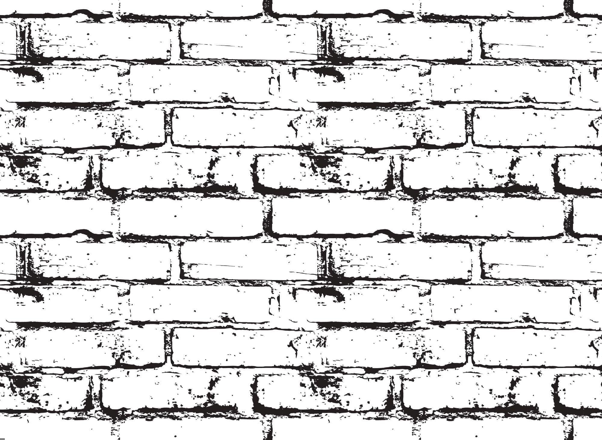 Brick Mural Wallpaper | Industrial Black and White Design