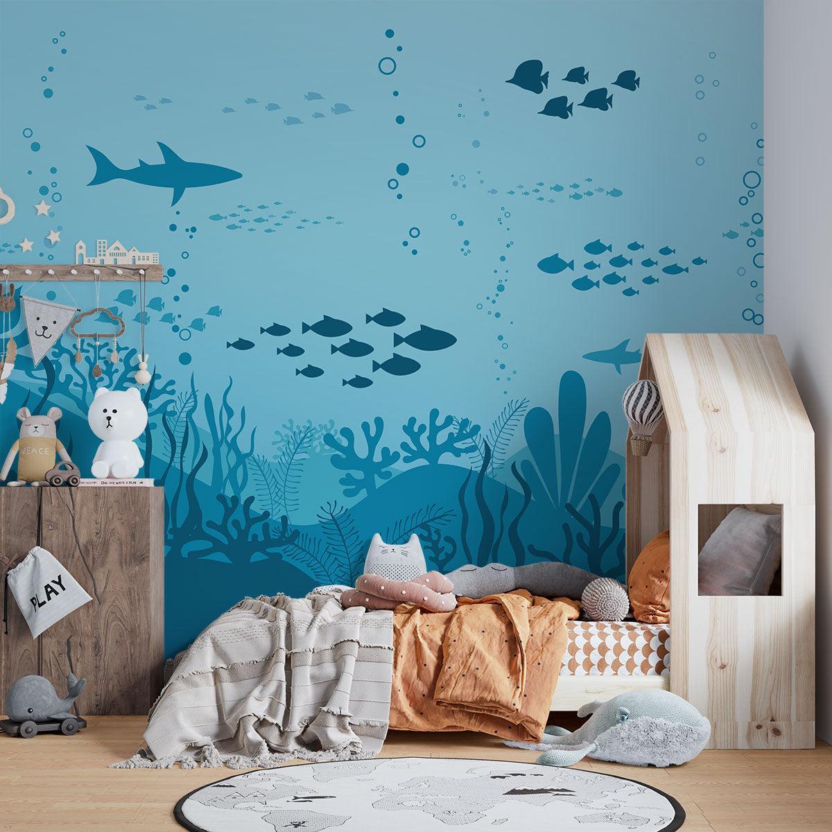 Ocean Mural Wallpaper | Underwater Sea Life Scene