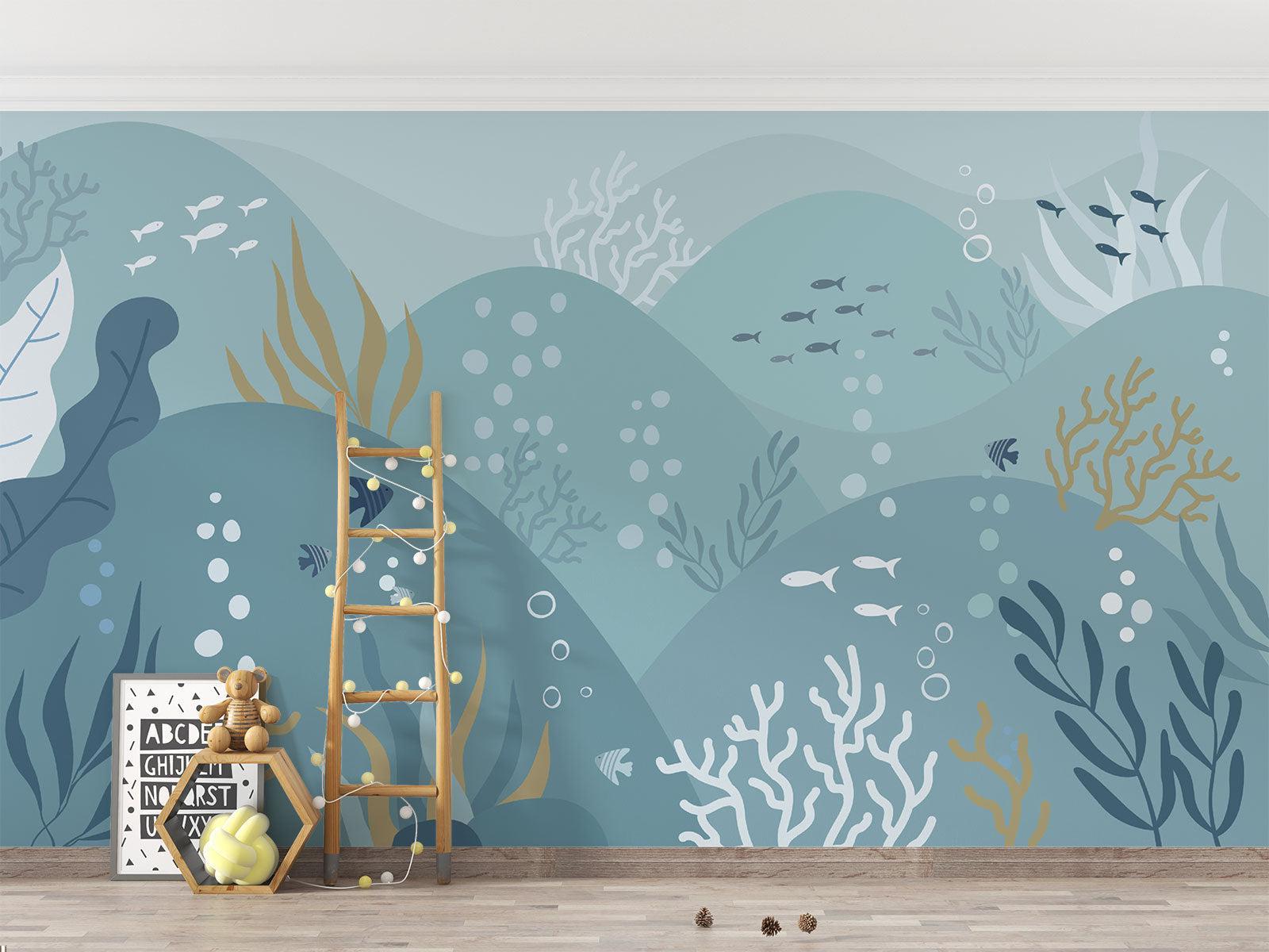 Ocean Mural Wallpaper | Underwater Marine Life Scene