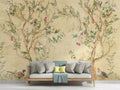 Vintage Floral Mural Wallpaper | Birds and Roses Chinoiserie Design