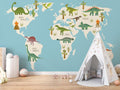 Dinosaur Mural Wallpaper | Educational World Map Design