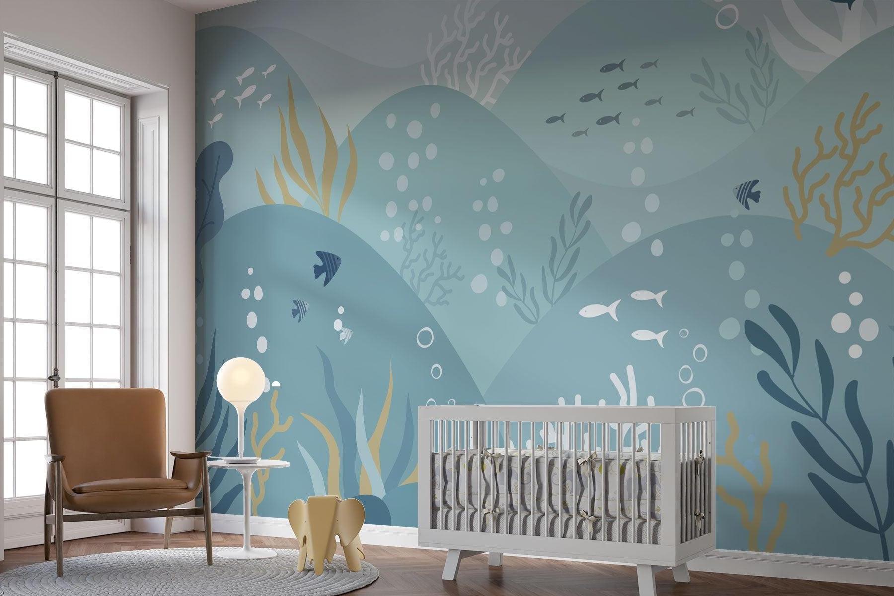 Ocean Mural Wallpaper | Underwater Marine Life Scene
