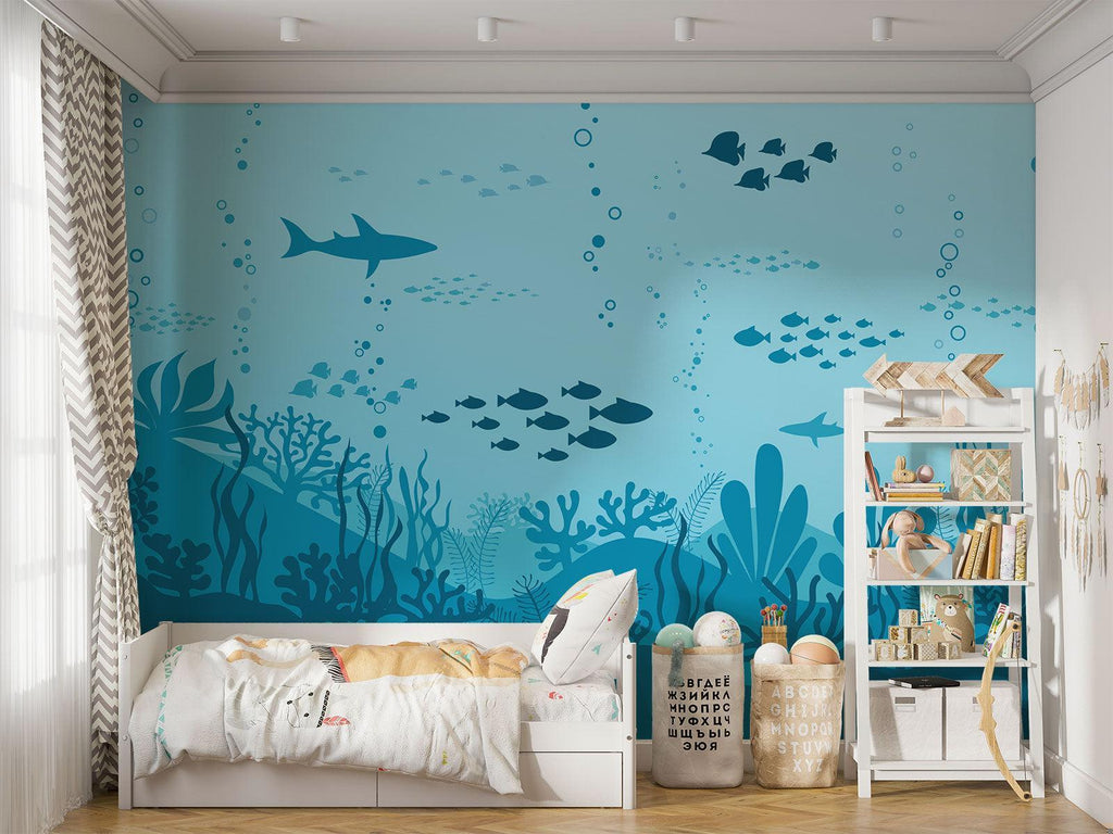 Ocean Mural Wallpaper | Underwater Sea Life Scene
