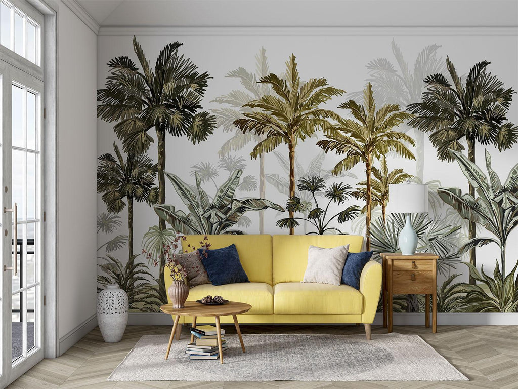 Tropical Mural Wallpaper | Vintage Palm Tree Paradise