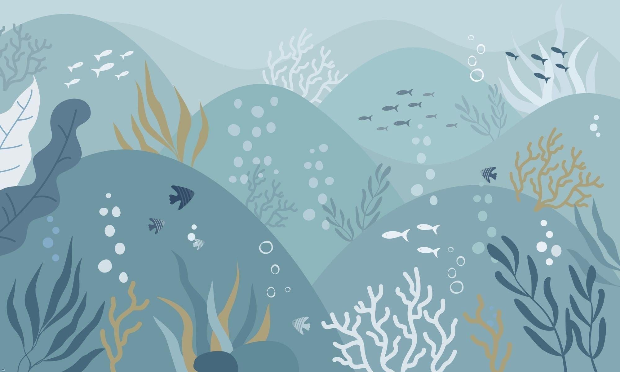 Ocean Mural Wallpaper | Underwater Marine Life Scene
