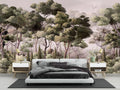 Forest Mural Wallpaper | Misty Green Woodland Scene
