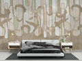 Feather Mural Wallpaper | Art Deco Geometric Pattern