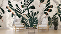 Tropical Foliage Mural Wallpaper | Modern Abstract Monstera Design