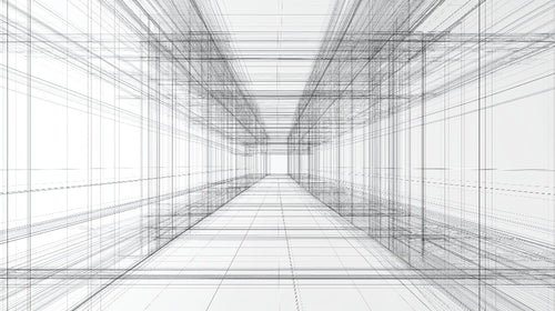 3D architectural perspective lines design file showing detailed geometric pattern