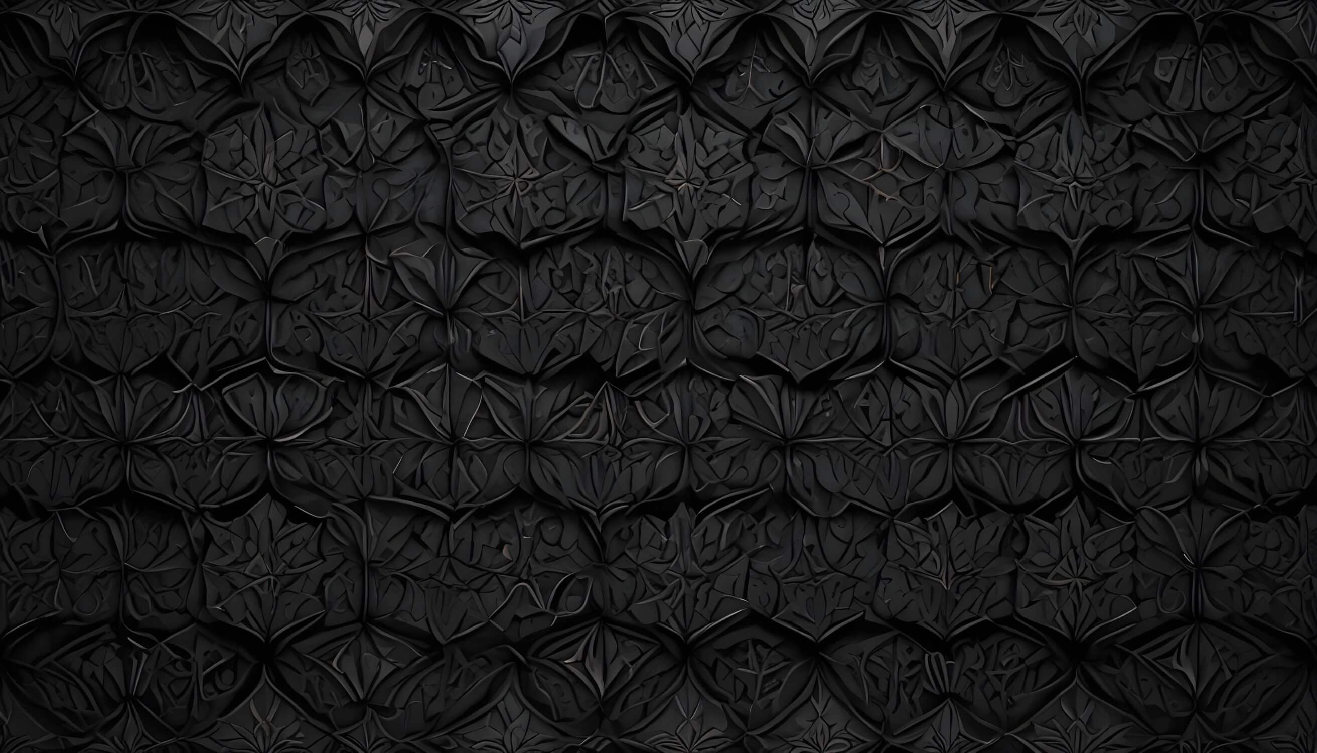 Black geometric pattern design file showing intricate 3D hexagonal details