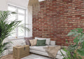 Modern grey 3D geometric wallpaper in a minimal living room setting, creating depth and movement