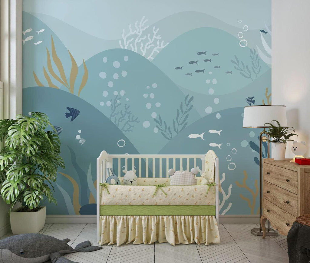 Ocean Mural Wallpaper | Underwater Marine Life Scene