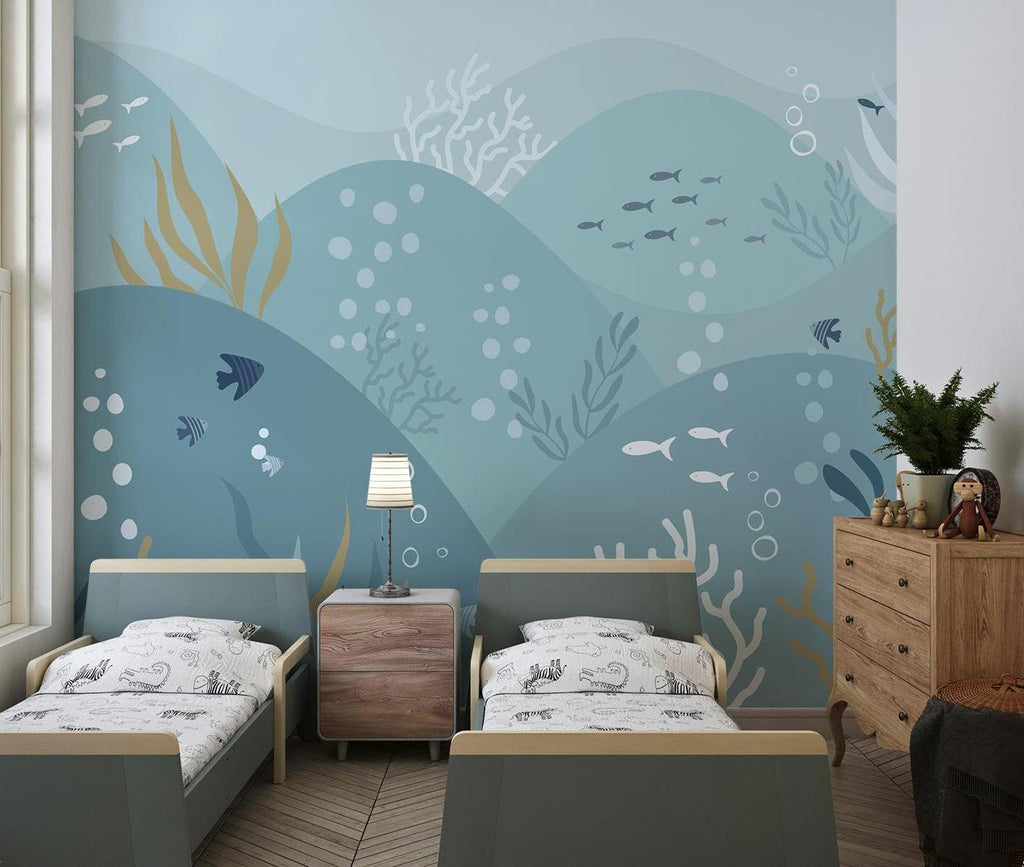 Ocean Mural Wallpaper | Underwater Marine Life Scene