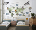World Map Mural Wallpaper | Kids Adventure Theme with Animals