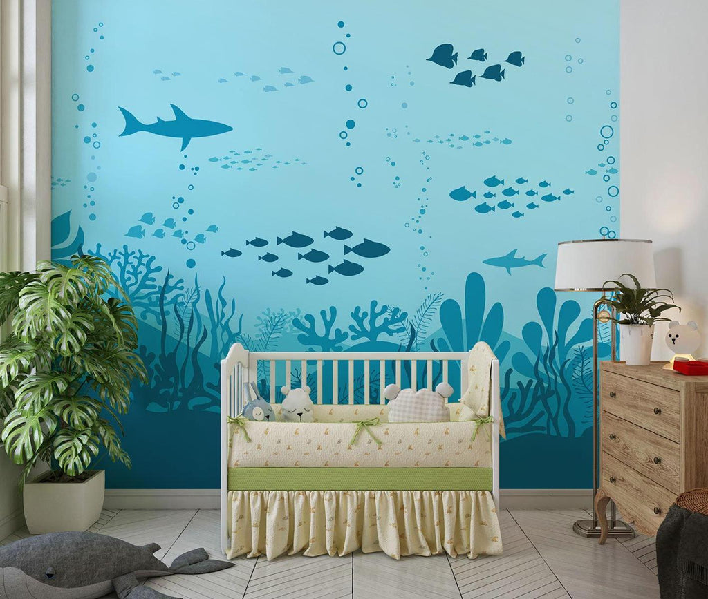 Ocean Mural Wallpaper | Underwater Sea Life Scene