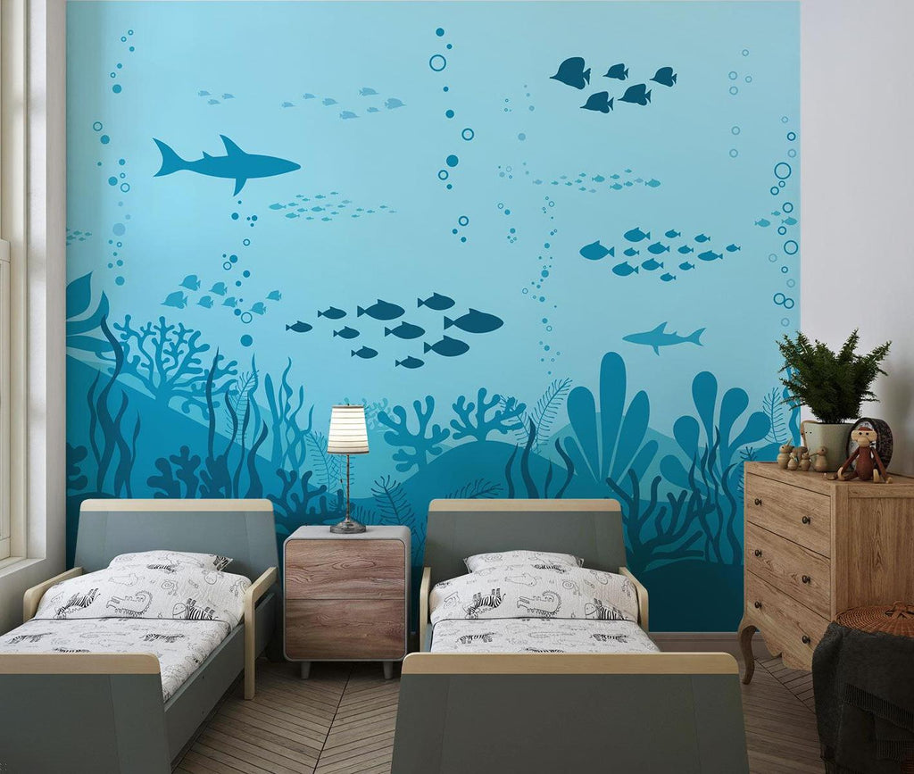 Ocean Mural Wallpaper | Underwater Sea Life Scene