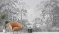 Tropical Mural Wallpaper | Monochrome Jungle Paradise