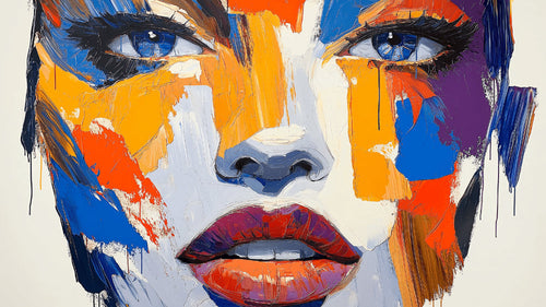 Abstract Portrait Wallpaper design file showing vibrant color palette and artistic brushstrokes