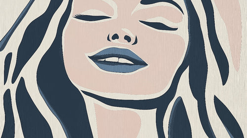 Abstract face line art wallpaper design file showing fluid strokes and artistic portrait pattern