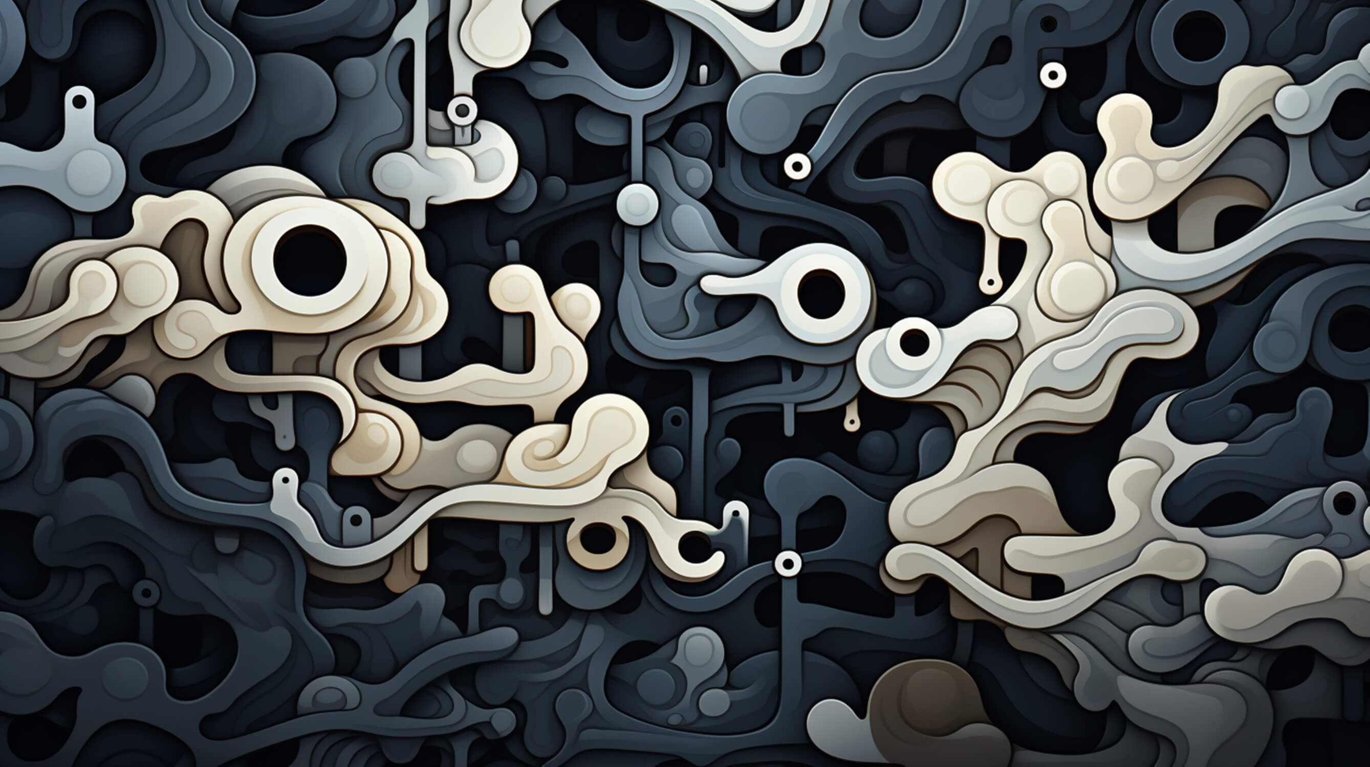 3D geometric pattern design file showing detailed black and beige curved elements