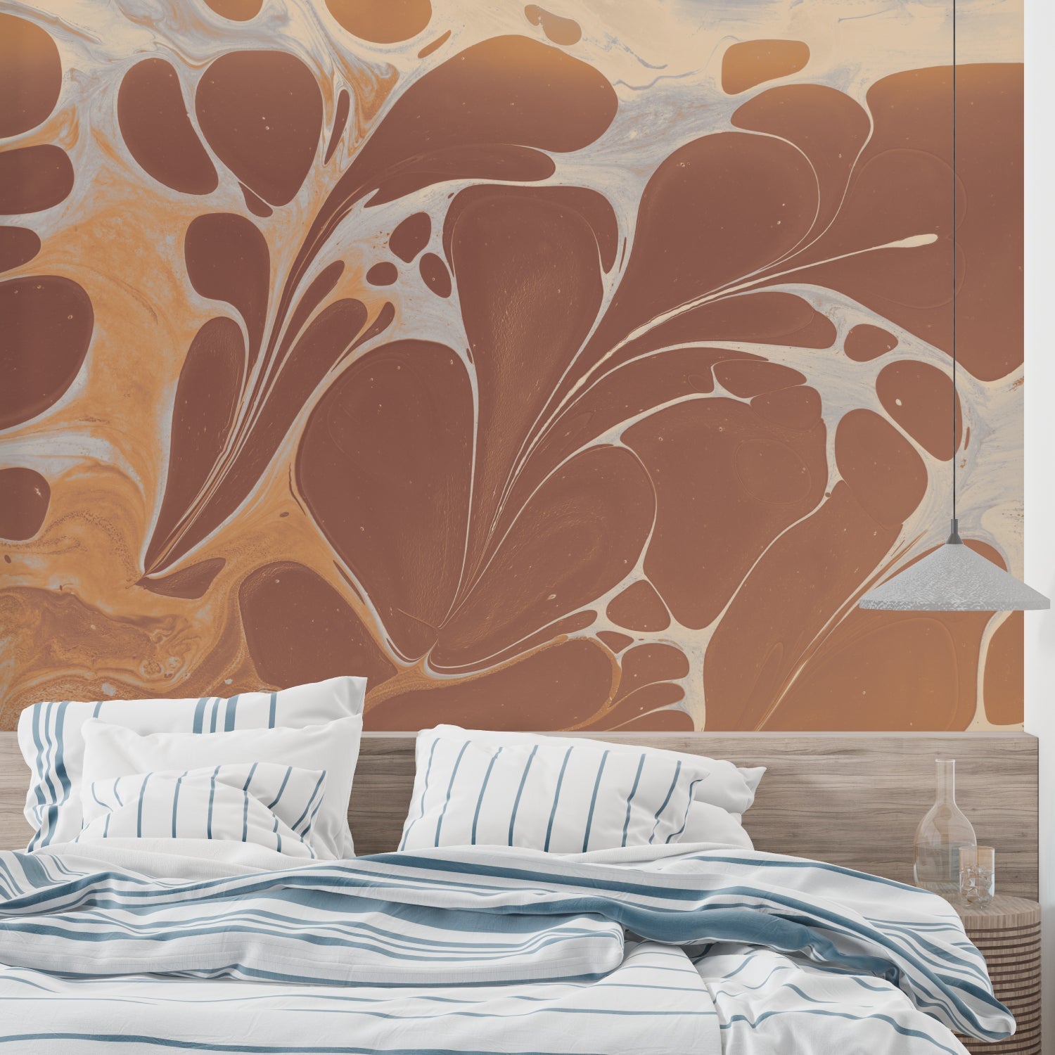 Modern abstract wallpaper showcased in stylish entrance hall