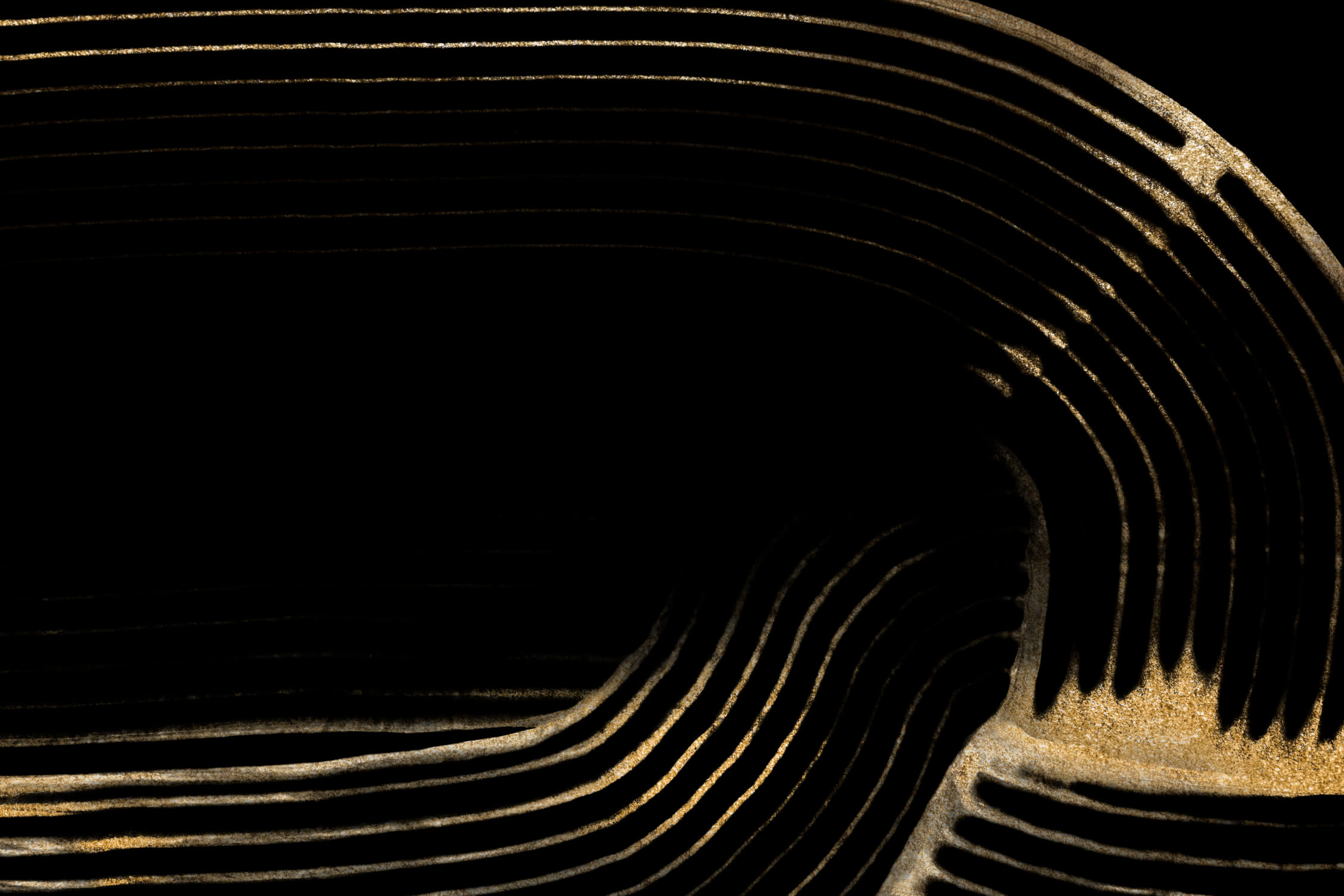 Design file showing elegant curved line pattern in black and gold