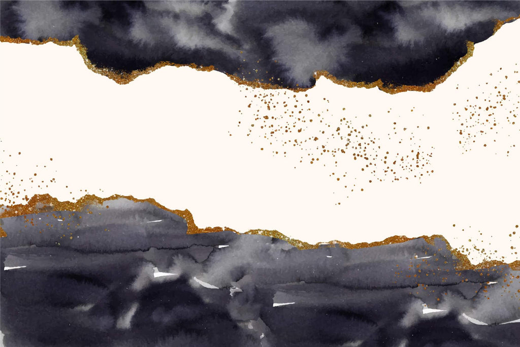 Black and gold storm design file showing full pattern detail and gold accents