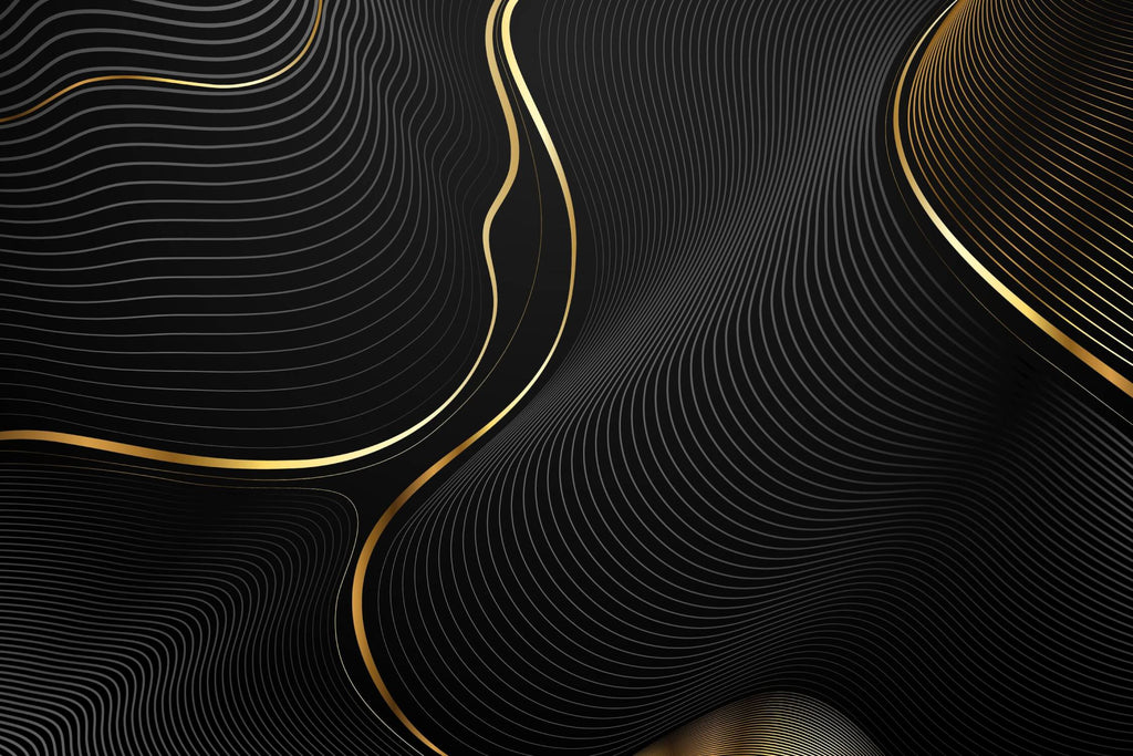 Black and gold wave pattern design file showing intricate details and metallic effects