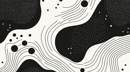 Black and white abstract fluid lines wallpaper design file showing intricate pattern detail