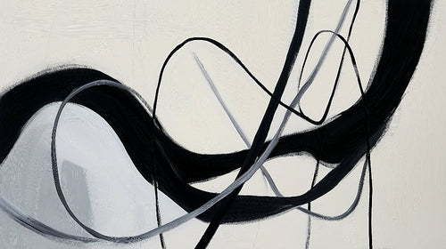 Abstract black and white organic lines design file showing fluid pattern and artistic details
