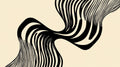 Modern black wave abstract wallpaper creating dynamic movement in a minimalist living room setting