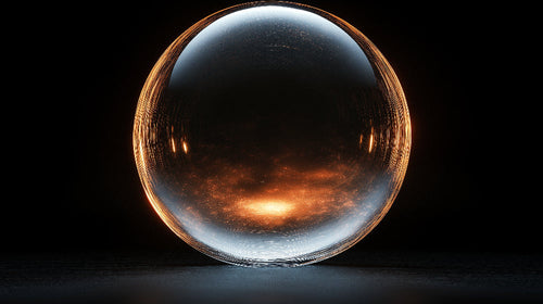 Cosmic sphere design file showing detailed golden light effects and deep space background
