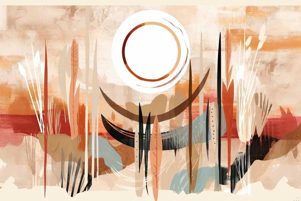 Desert Sun Abstract design file showing terracotta tones and circular sun motif pattern