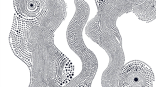 Black and white dotted wave pattern design file showing flowing geometric shapes and precise dot arrangements