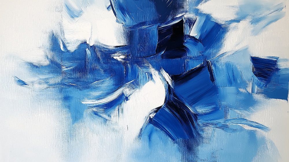 Blue brushstrokes abstract wallpaper design file showing complete pattern and color detail