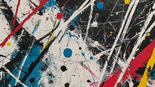 Dynamic paint splash design file showing bold abstract pattern with dramatic color contrasts