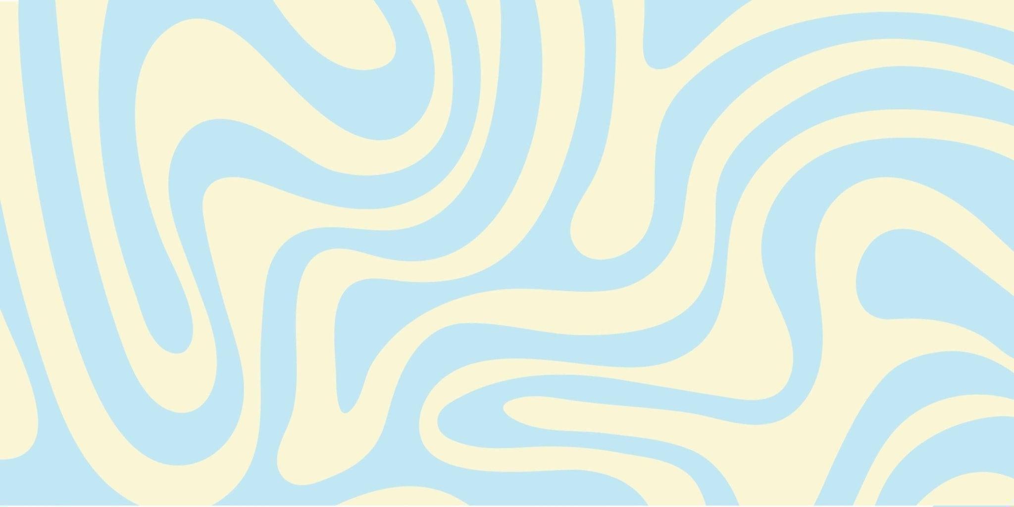 Abstract wave wallpaper design file showing fluid curved lines in soft blue and beige tones