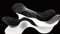 Abstract line art wallpaper in modern living room showing flowing black and white pattern creating depth