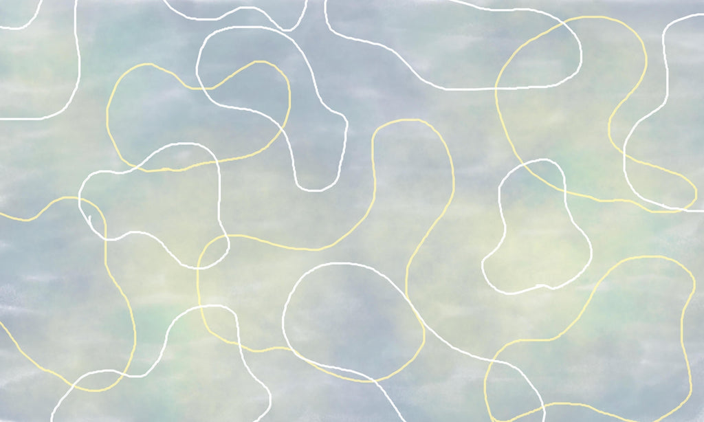 Design file showing gentle curves pattern in yellow and grey abstract wallpaper