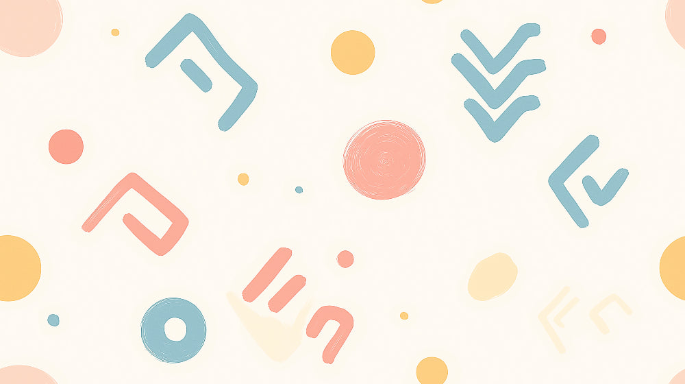 Geometric pastel pattern design file showing detailed abstract shapes and soft color palette