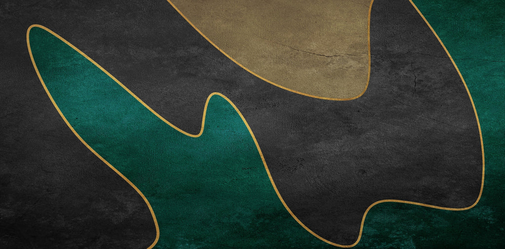 Green and gold geometric design file showing intricate pattern details