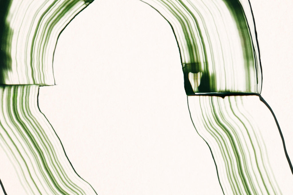Green watercolor lines design file showing intricate pattern detail and true colors