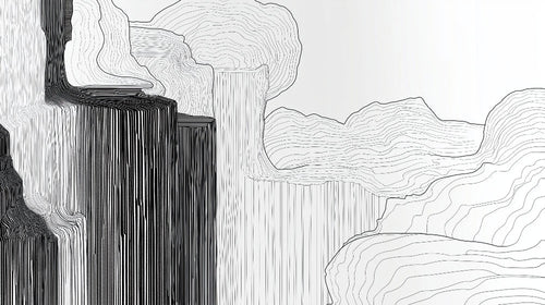 Black and white linear wave pattern design file showing intricate flowing lines