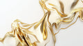 Gold abstract wallpaper mural creating a warm glow in a modern living room with minimal furniture