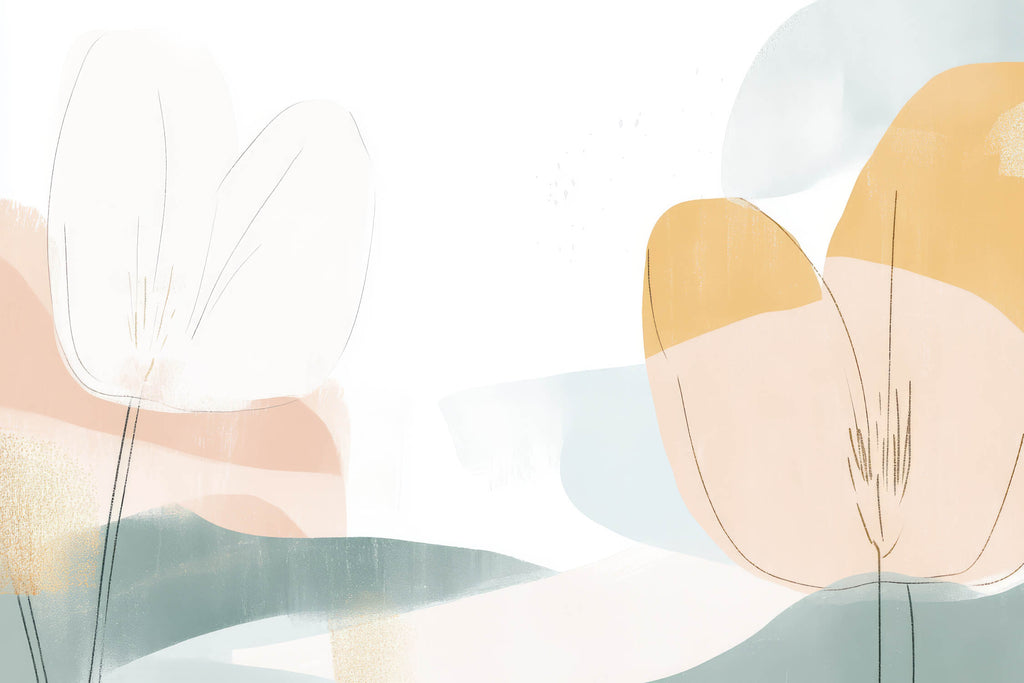 Design file showing the full pattern of minimalist abstract curves in soft pastel tones