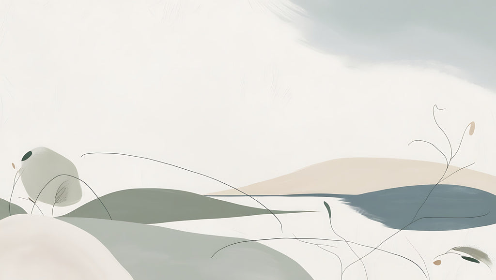 Design file showing full watercolor landscape pattern with soft color transitions