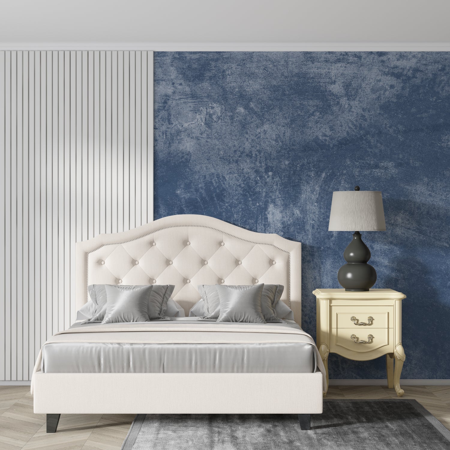 Stone effect wall mural showcased in a contemporary home office space