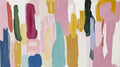 Modern Abstract Brushstroke Wallpaper creating a stunning backdrop in a bright living room with minimalist furniture
